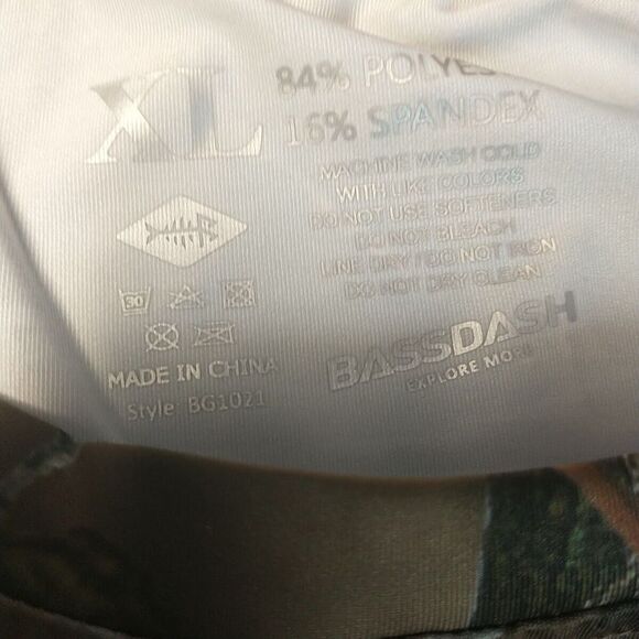 BASSDASH Hunting Fishing Camo Performance Long Sleeve Shirt‎ XL Medium UPF-50+ - Picture 10 of 14